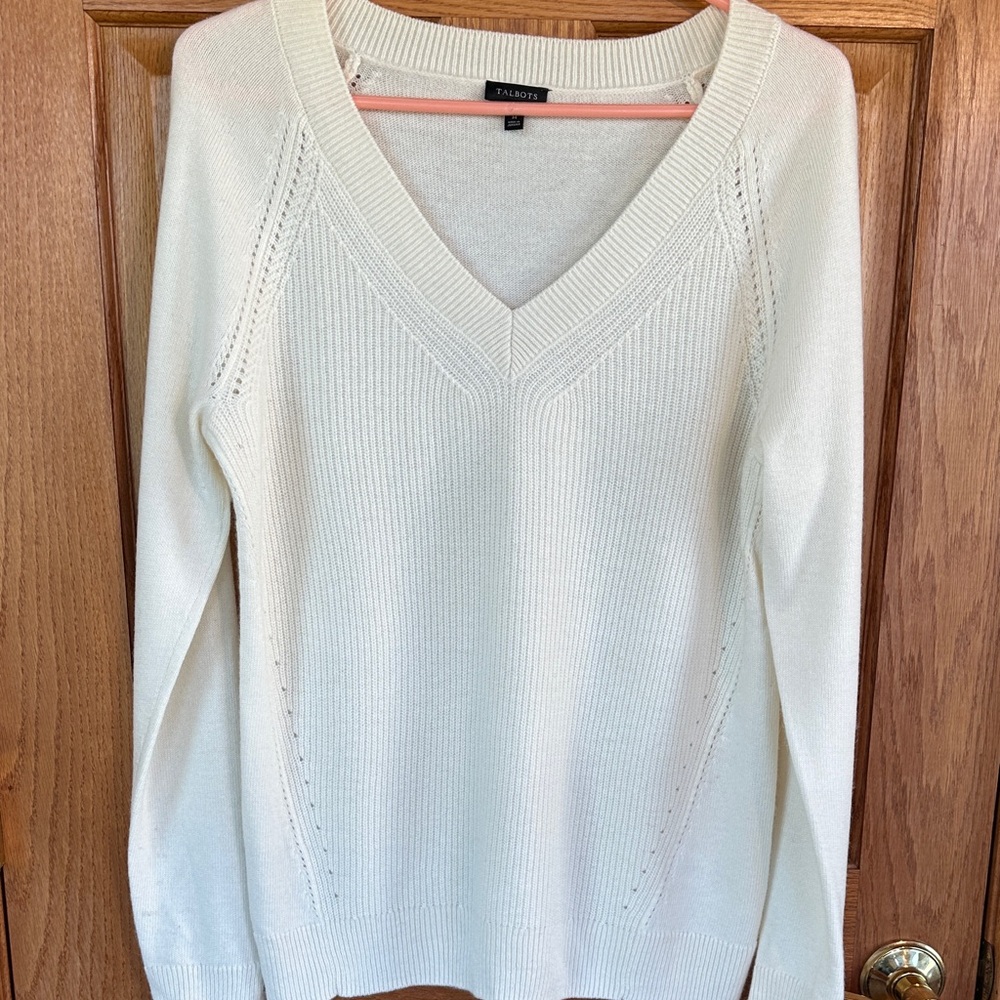 Talbots Lightweight Cream Sweater